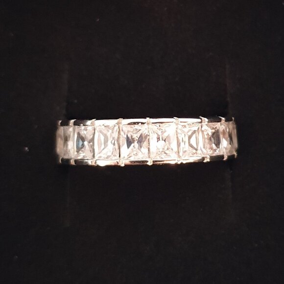 Diamonelle Sterling Silver Baguette Eternity Band - Picture 5 of 10